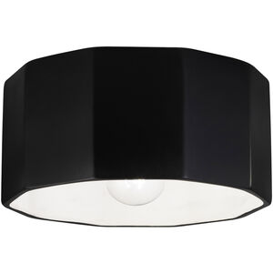 Radiance Collection 1 Light 12.25 inch Gloss Black/Matte White Outdoor Flush-Mount