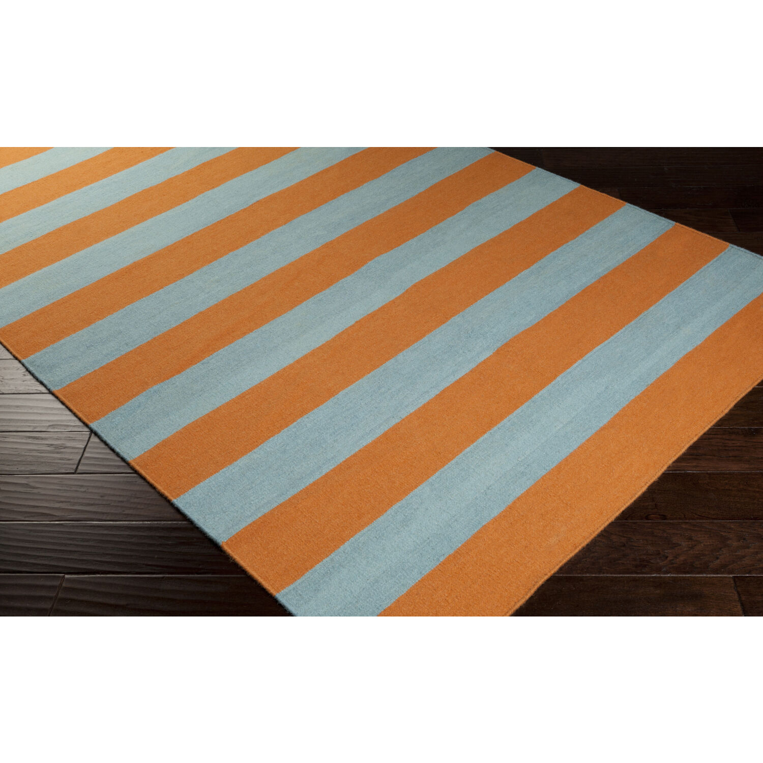 Frontier 96 X 30 inch Orange/Pale Blue Handmade Rug