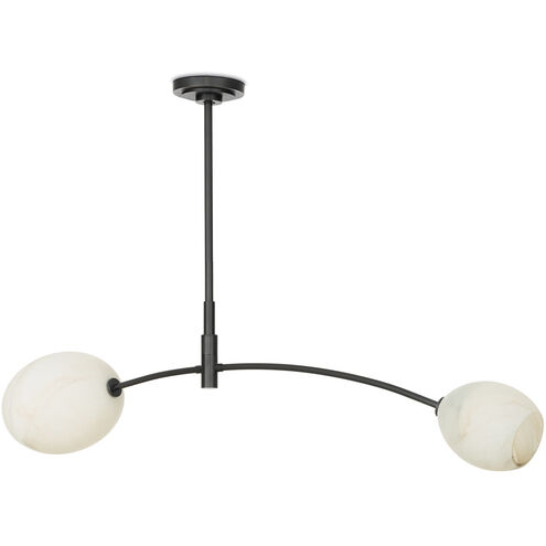 Artemis 2 Light 46.75 inch Oil Rubbed Bronze Pendant Ceiling Light in Alabaster Glass