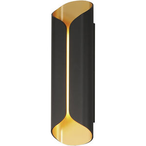Folio LED 20 inch Black with Gold Outdoor Wall Mount