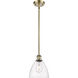 Ballston Dome LED 7.5 inch Antique Brass Mini Pendant Ceiling Light in Clear Glass