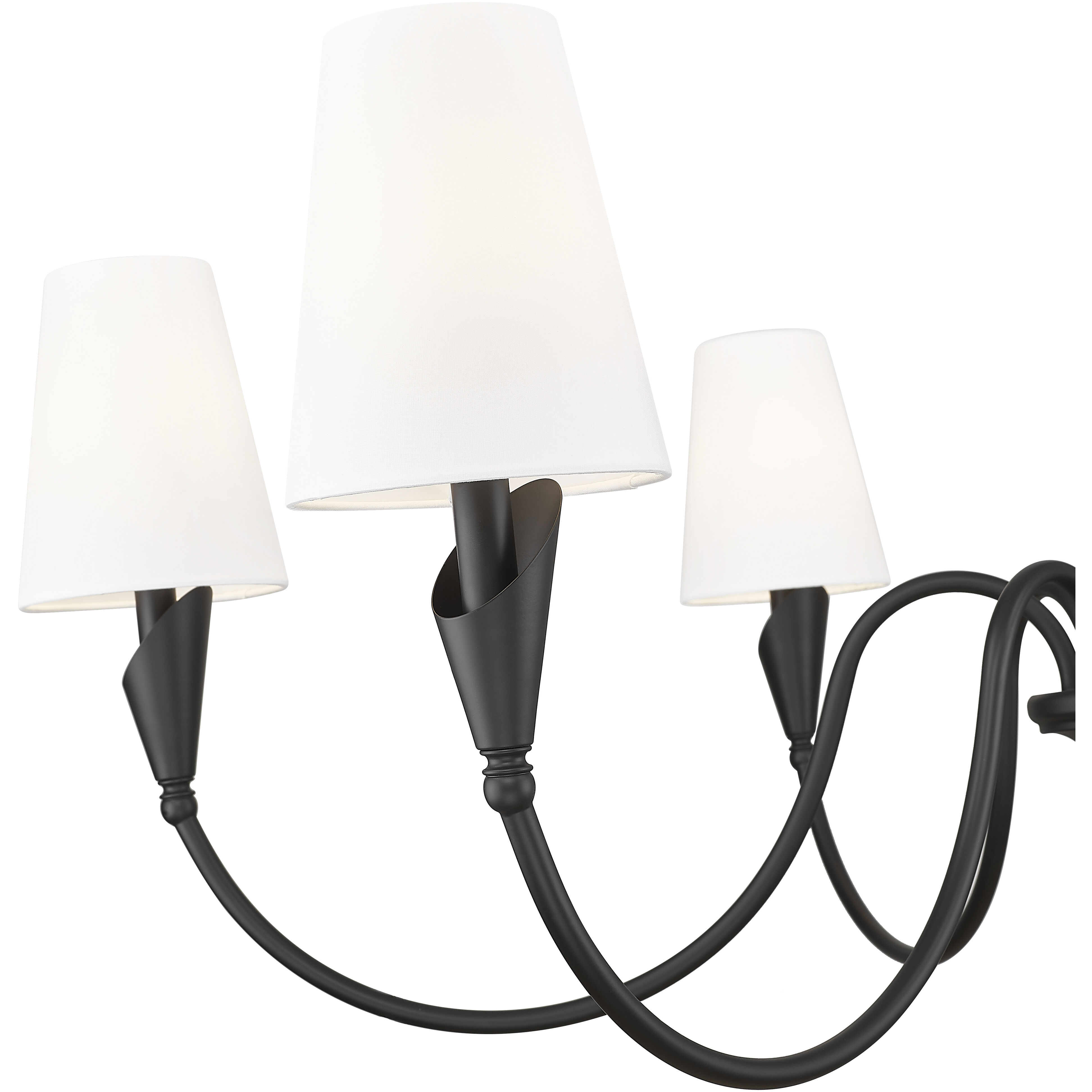 Claudelle 6 Light 46 inch Matte Black Chandelier Ceiling Light