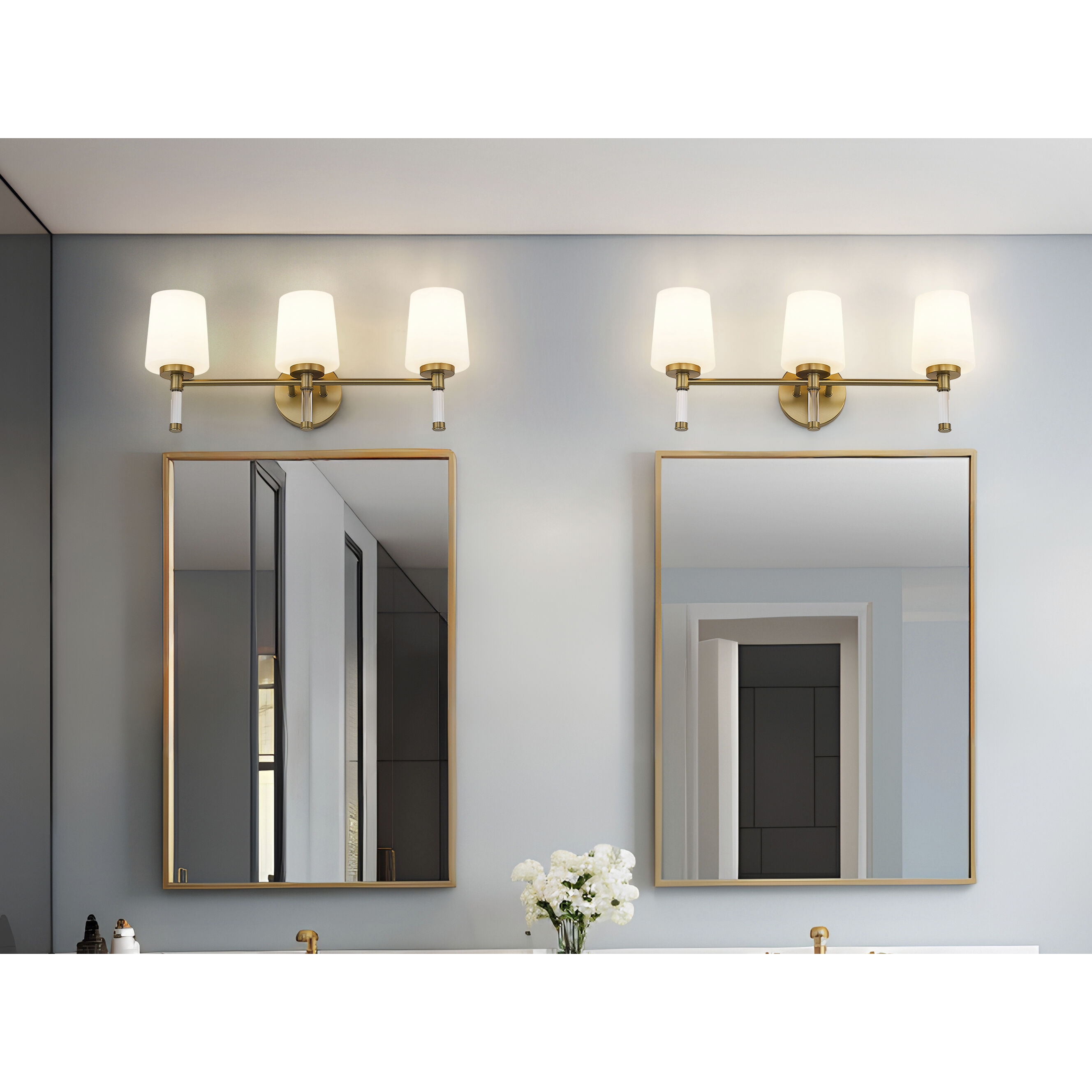 Henri Vanity Wall Light in Modern Gold