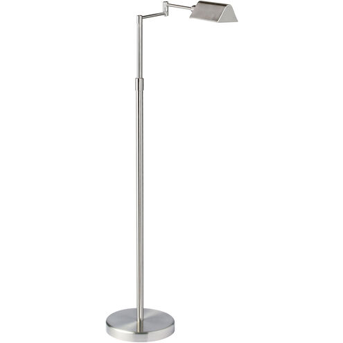 Contemporary 50.25 inch 9.00 watt Satin Nickel Task Floor Lamp Portable Light, Swing Arm