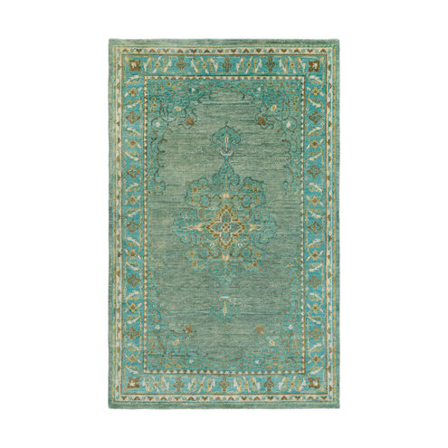 Haven 36 X 24 inch Emerald/Teal/Grass Green/Bright Yellow Rugs in 2 x 3, Wool