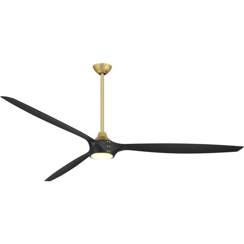 Pierce 84 inch Legacy Brass with Coal with Coal Blades Smart Ceiling Fan