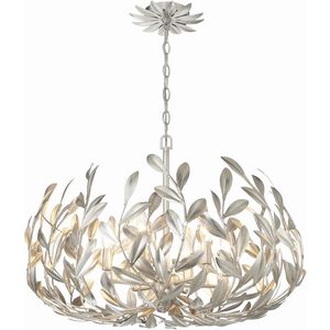 Broche 6 Light 27 inch Antique Silver Chandelier Ceiling Light