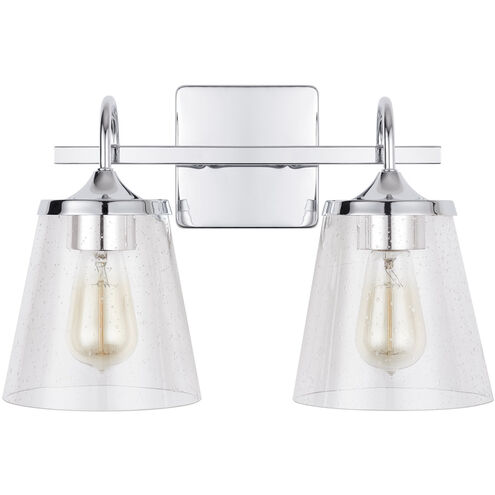 Elijah 2 Light 15 inch Chrome Vanity Light Wall Light