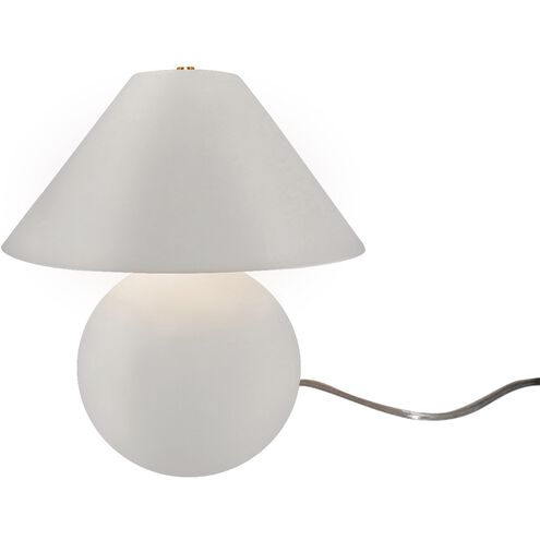 Portable 12 inch 120.00 watt Matte White and Brushed Brass Portable Lamp Portable Light