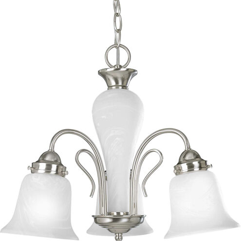 Bedford 3 Light 20 inch Brushed Nickel Chandelier Ceiling Light in Etched Alabaster