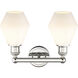 Cindyrella 2 Light 15 inch Polished Nickel Bath Vanity Light Wall Light in Cased Matte White
