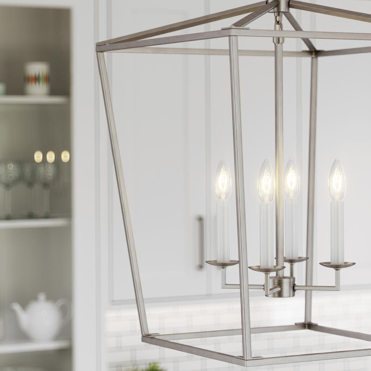 C&M by Chapman & Myers Dianna Pendant Ceiling Light in Brushed Nickel