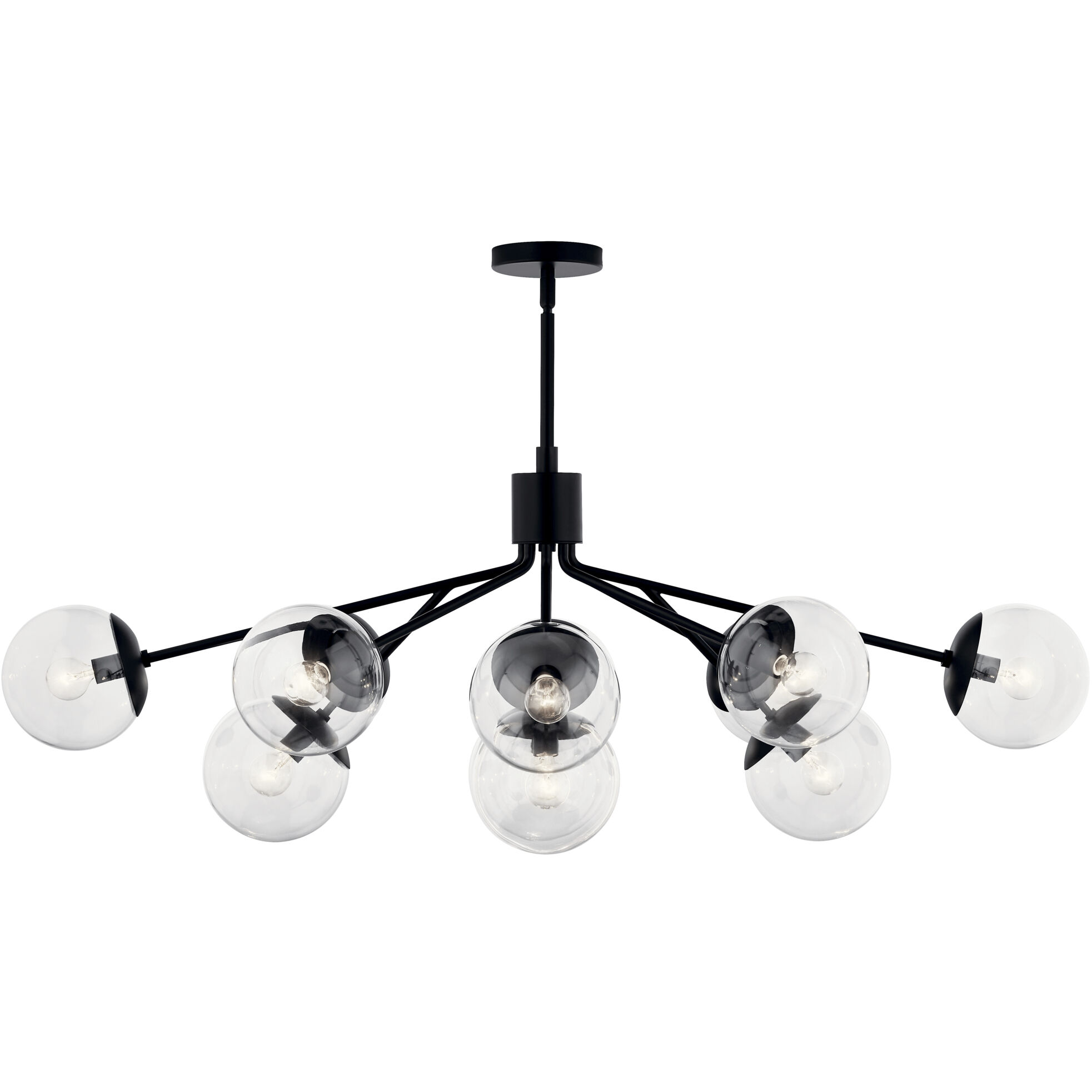Silvarious 12 Light 26.75 inch Black Chandelier/Semi Flush Ceiling Light