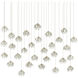 Crystal Bud 30 Light 56 inch Contemporary Silver Leaf Multi-Drop Pendant Ceiling Light