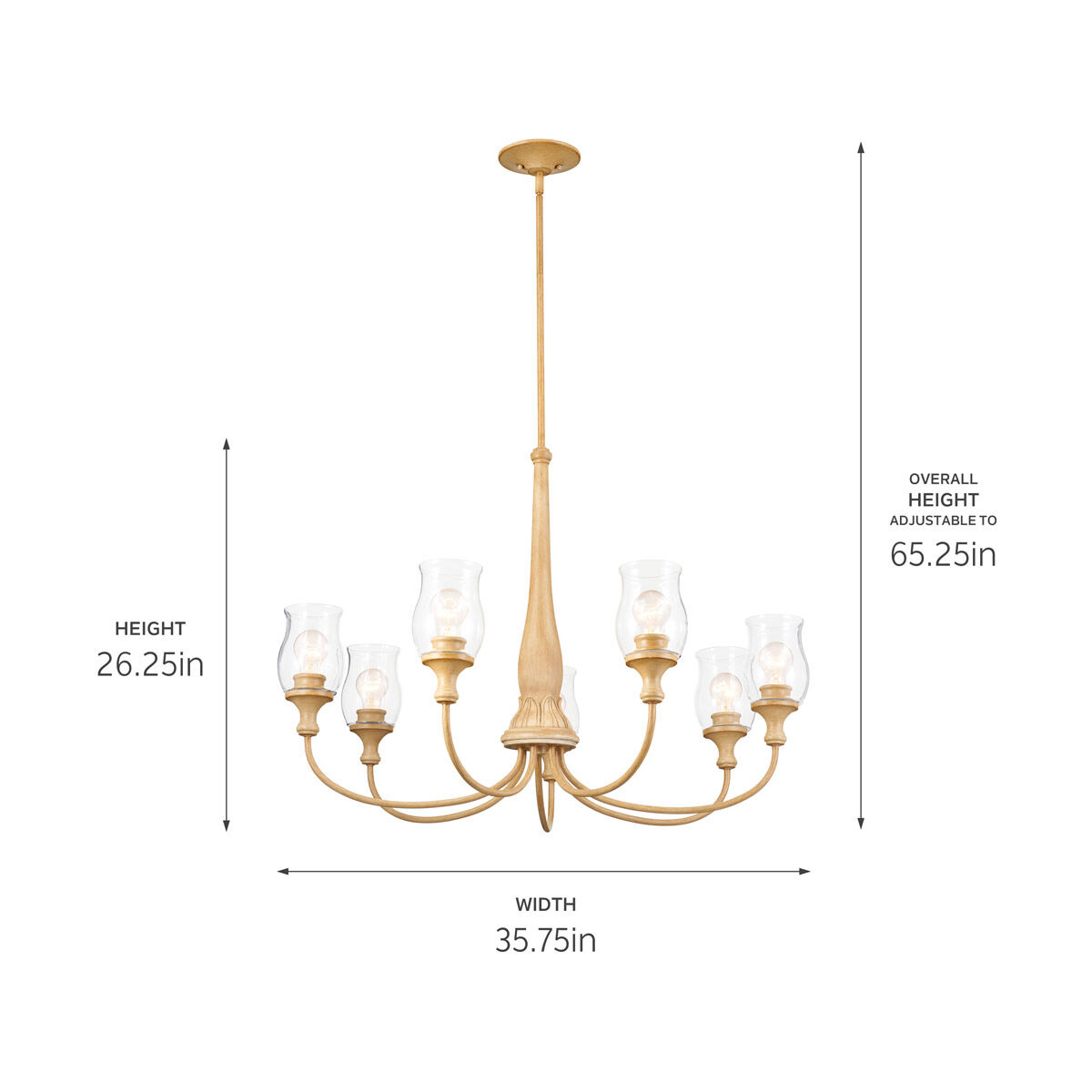 Homestead Melis 7 Light 36 inch Adobe Cream Chandelier Ceiling Light, Melis