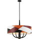 Patchwork 5 Light 30 inch Black with Satin Brass with Patchwork Pendant Ceiling Light in Black/Satin Brass/Patchwork
