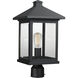 Portland 1 Light 18.5 inch Black Outdoor Post Mount Fixture in Clear Beveled Glass, 6.06