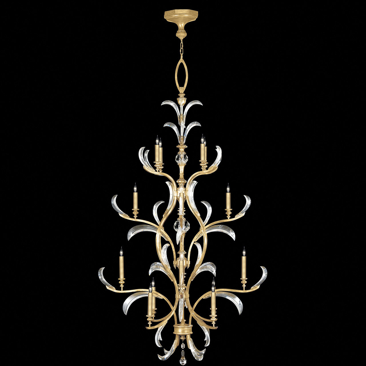 Beveled Arcs 16 Light 48 inch Gold Chandelier Ceiling Light