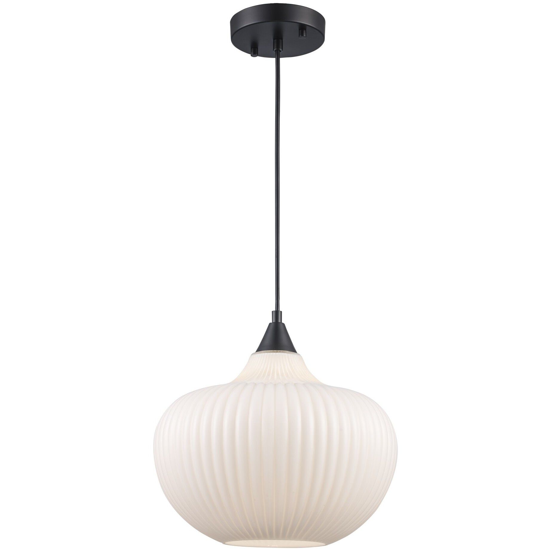 Aristo 1 Light 12 inch Black Shaded Pendant Ceiling Light