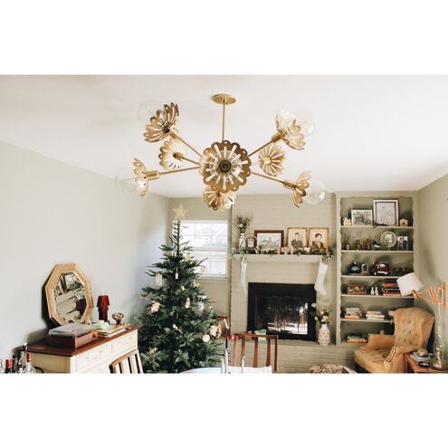 Alyssa 8 Light 42 inch Aged Brass Chandelier Ceiling Light