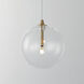 Global LED 7 inch Natural Aged Brass Single Pendant Ceiling Light