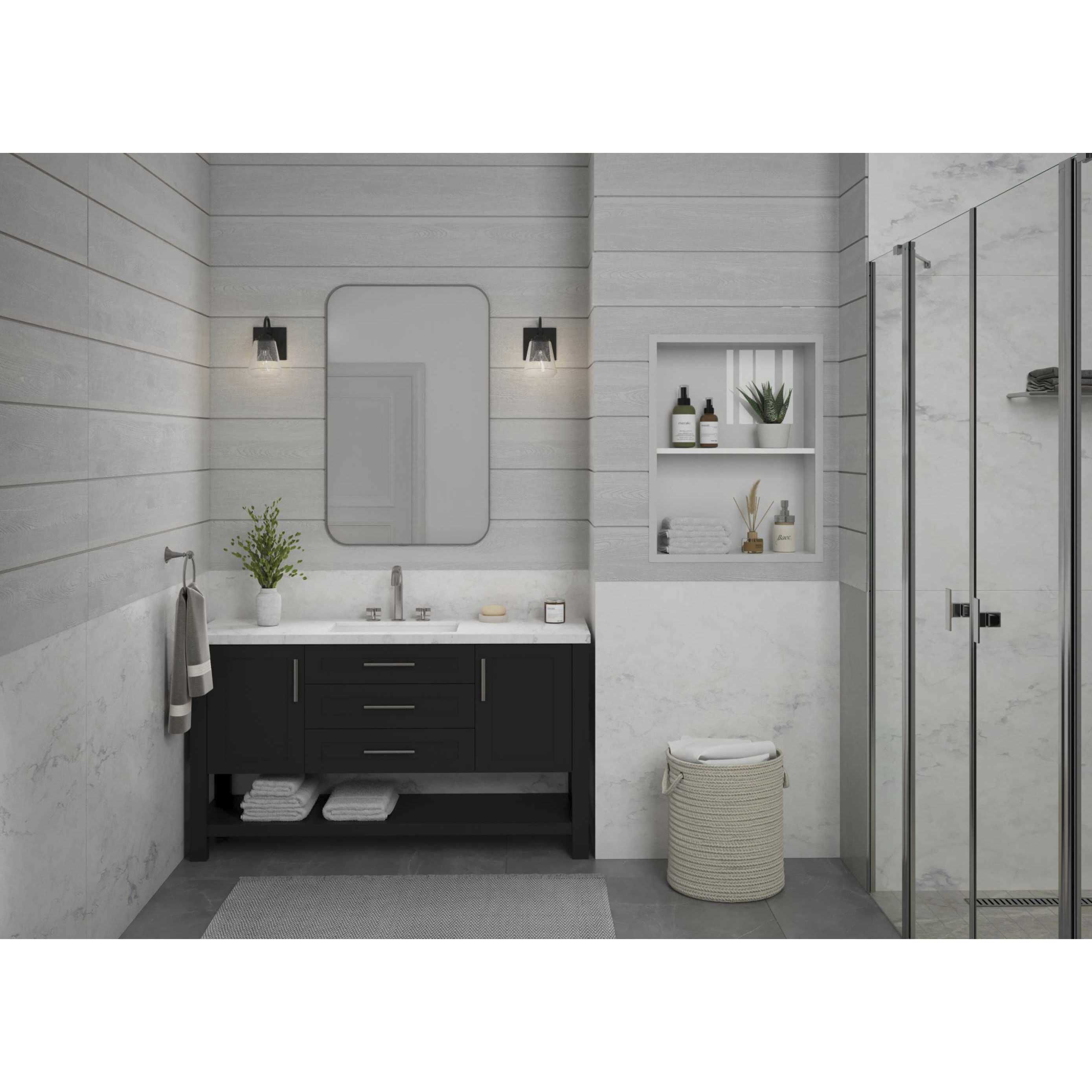 Martenne 1 Light 4.62 inch Matte Black Bathroom Vanity Light Wall Light