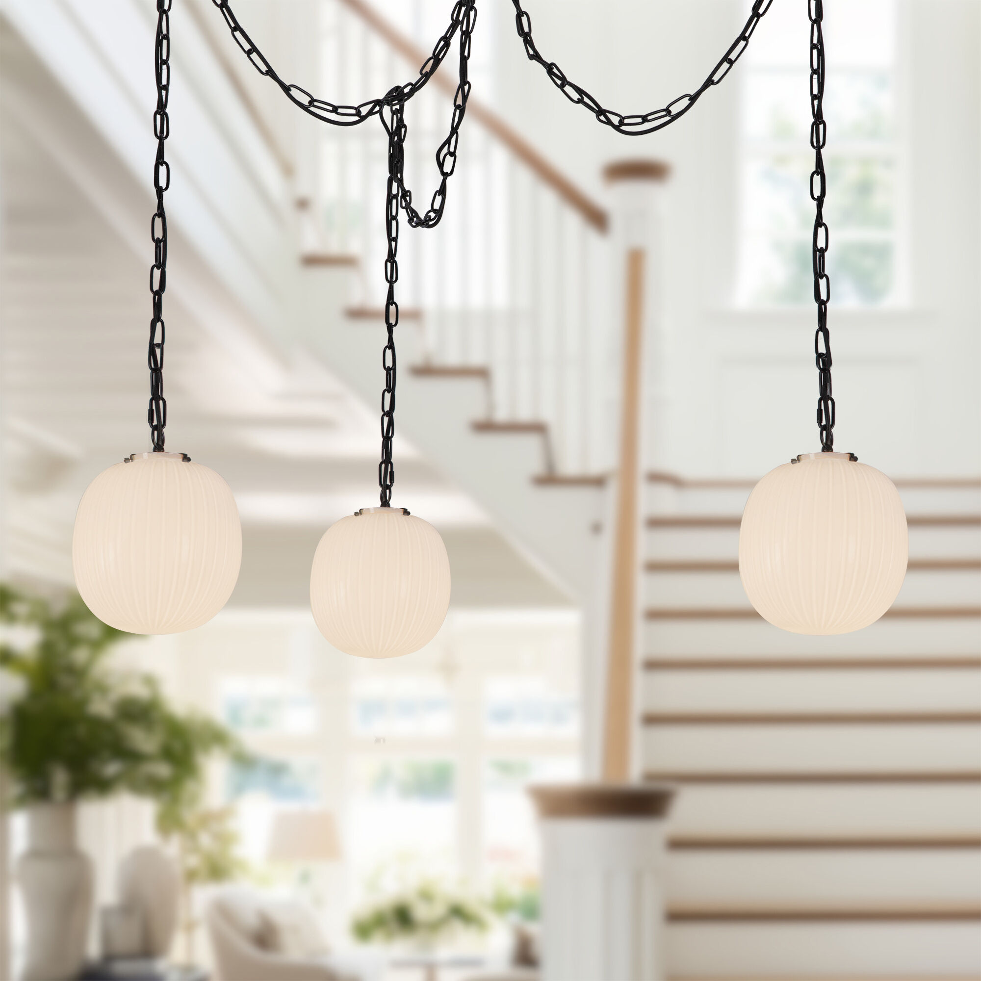 Alora Mood Cherise Multi Pendant Ceiling Light in Matte Black