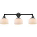 Franklin Restoration Large Bell LED 32 inch Oil Rubbed Bronze Bath Vanity Light Wall Light in Matte White Glass, Franklin Restoration