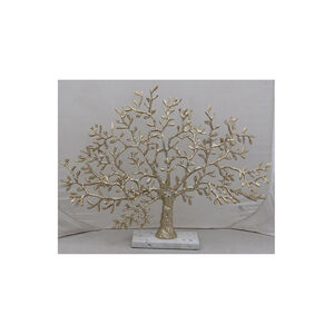 Tree Gold Aluminum/White Marble Décor
