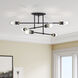 Delacroix 6 Light 28 inch Bronze with Antique Brass Accents Semi-Flush Ceiling Light
