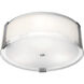 Tara 3 Light 18 inch Brushed Steel Flush Mount Ceiling Light in Incandescent