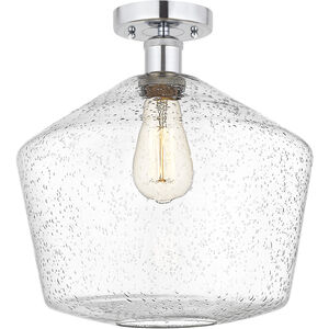 Edison Cindyrella 1 Light 12 inch Polished Chrome Semi-Flush Mount Ceiling Light in Seedy Glass