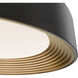 Gaston LED 17.8 inch Black Gold Flush Mount Ceiling Light in Black Gold Leaf, dweLED