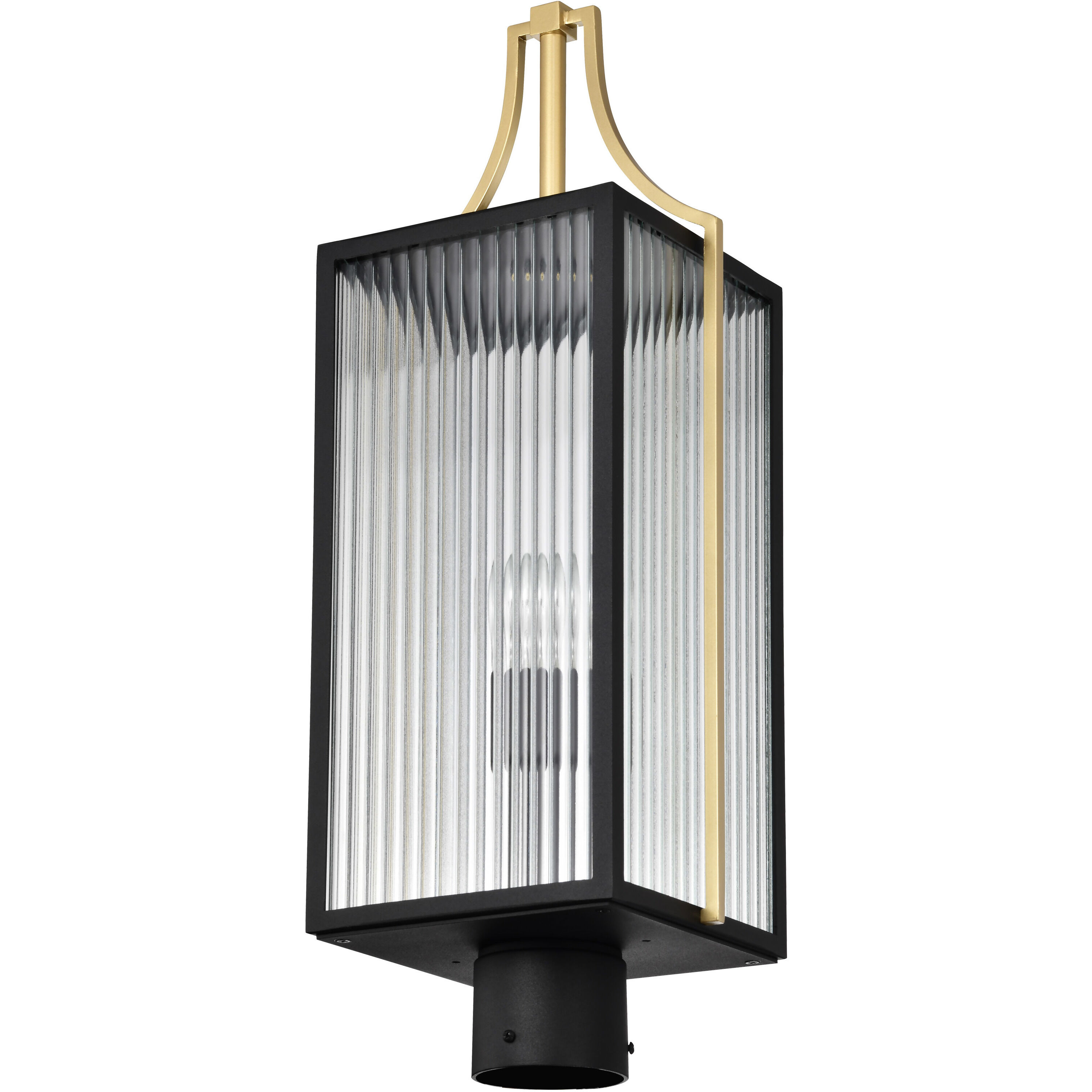 Holden 24.38 inch Black and Gold Outdoor Post Light