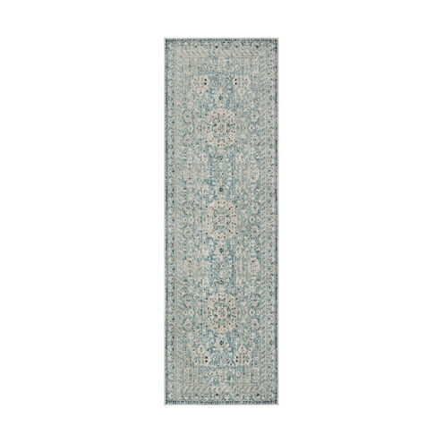 Mesopotamia 59 X 31 inch Medium Gray/Ivory/Teal/Navy Rugs, Rectangle