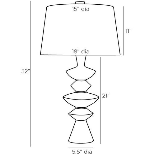 Jillian 32 inch 150 watt White Lamp Portable Light