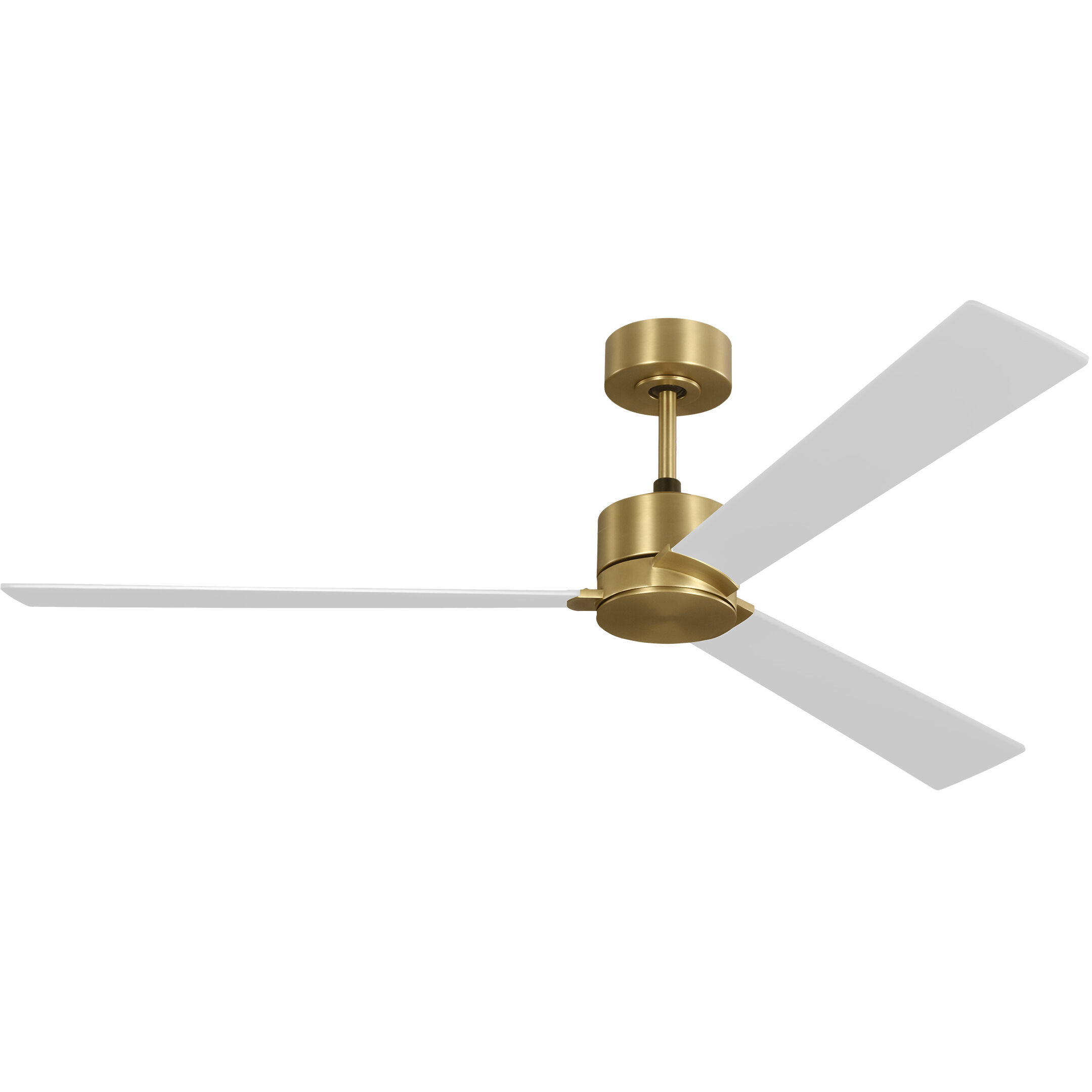 Rozzen Smart 60 60 inch Burnished Brass with Matte White Blades Ceiling Fan