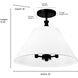 Adorra 3 Light 16 inch Matte Black Semi-Flush Mount Ceiling Light