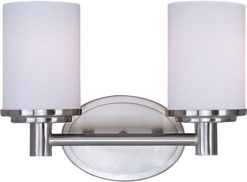 Cylinder 2 Light 13 inch Satin Nickel Bath Light Wall Light