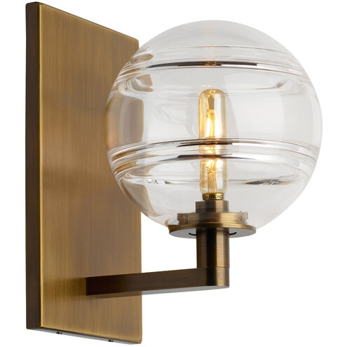 Sean Lavin Sedona LED 7.2 inch Aged Brass Wall Light in Transparent Smoke Glass, LED 90 CRI 2700K