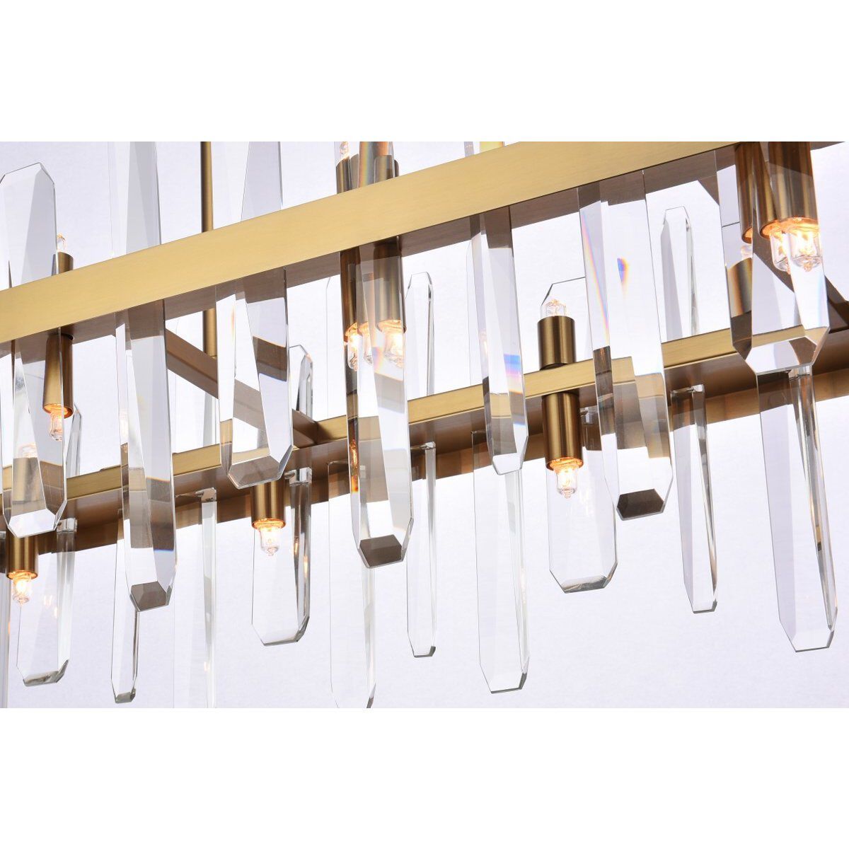 Serena 20 Light 36 inch Satin Gold Linear Chandelier Ceiling Light