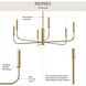 Reines 6 Light 32 inch Brushed Gold Chandelier Ceiling Light