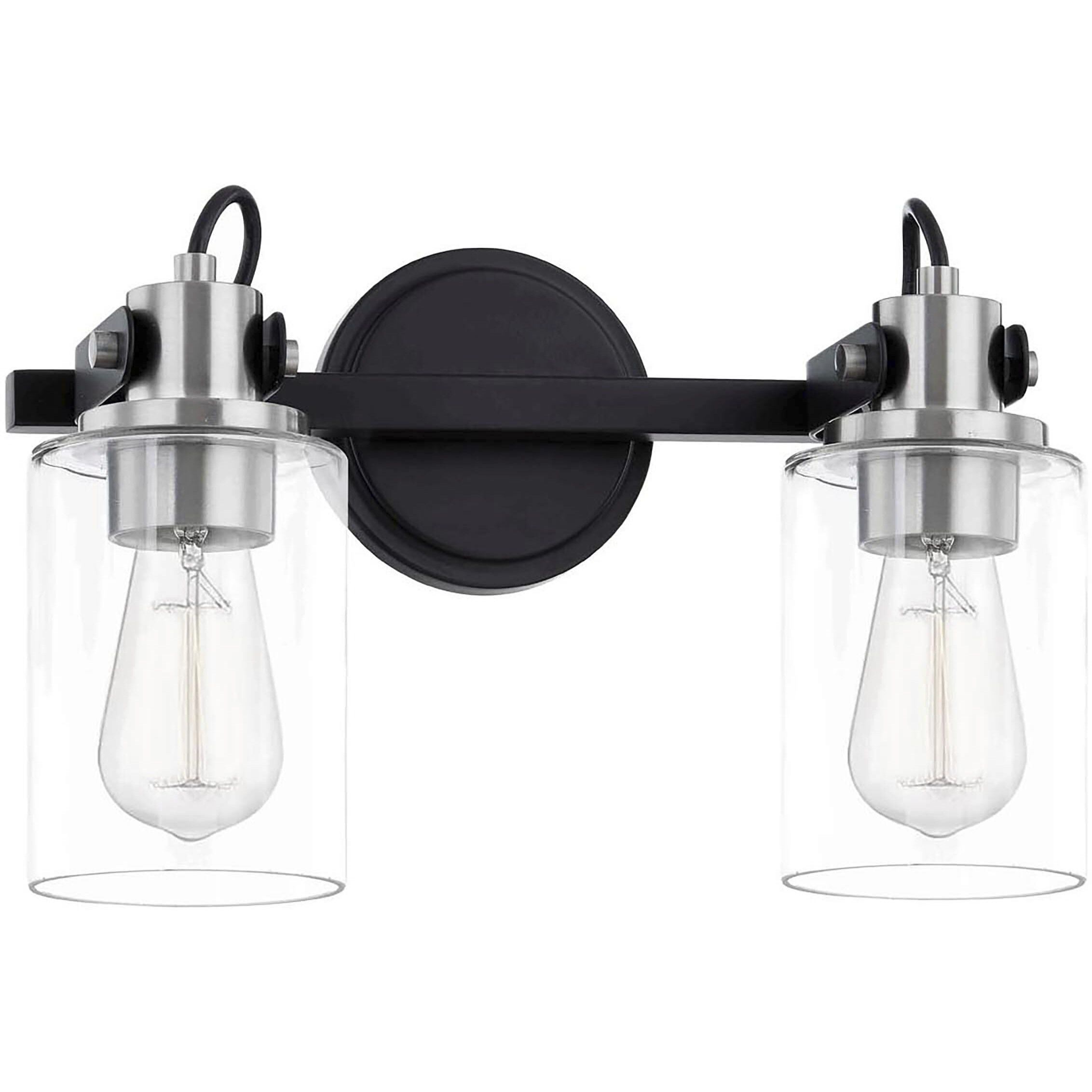 Fusion Collection - Brooklyn Family 13.75 inch Matte Black Bath Bar Wall Light