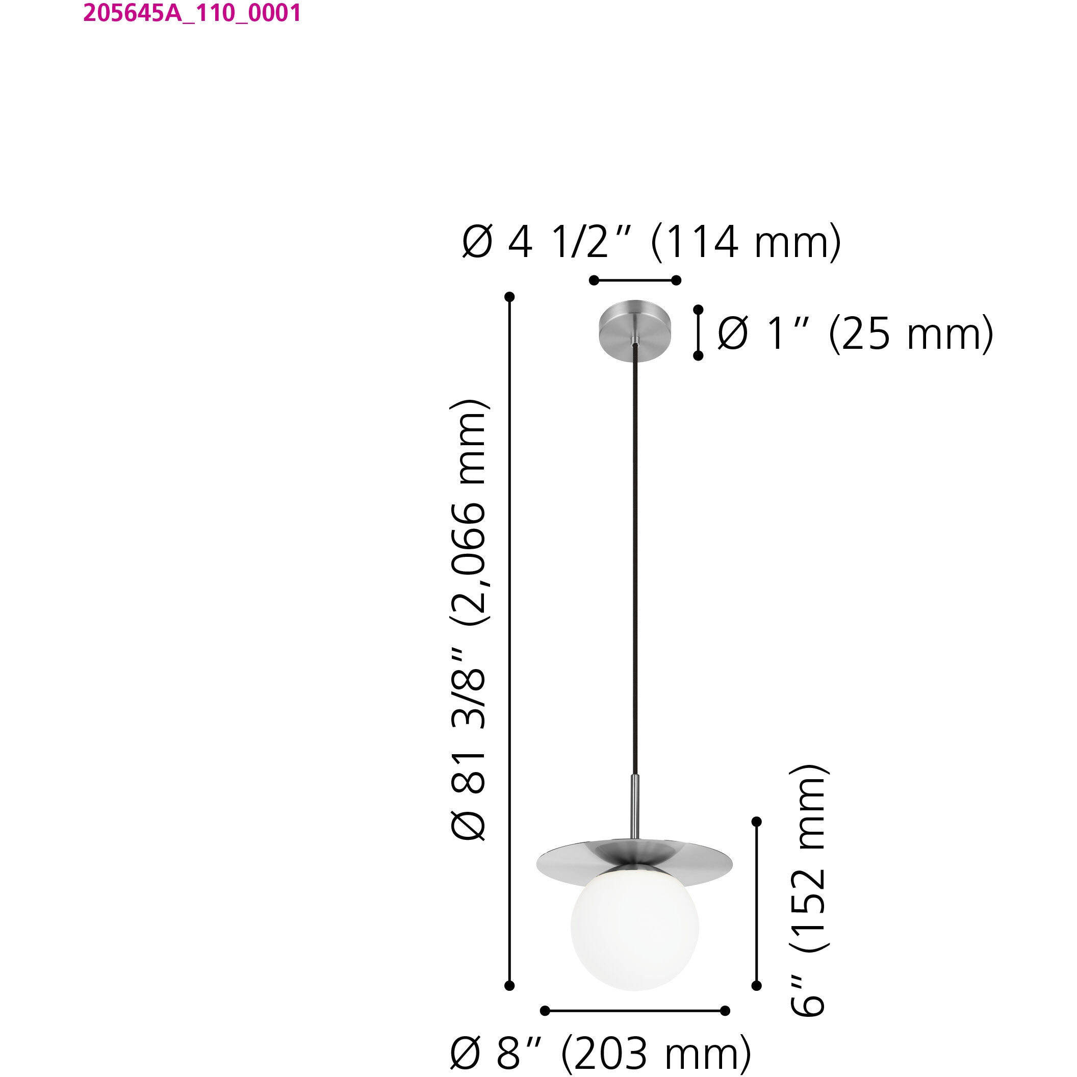 Arenales 1 Light 10.83 inch Matte Nickel Mini Pendant Ceiling Light