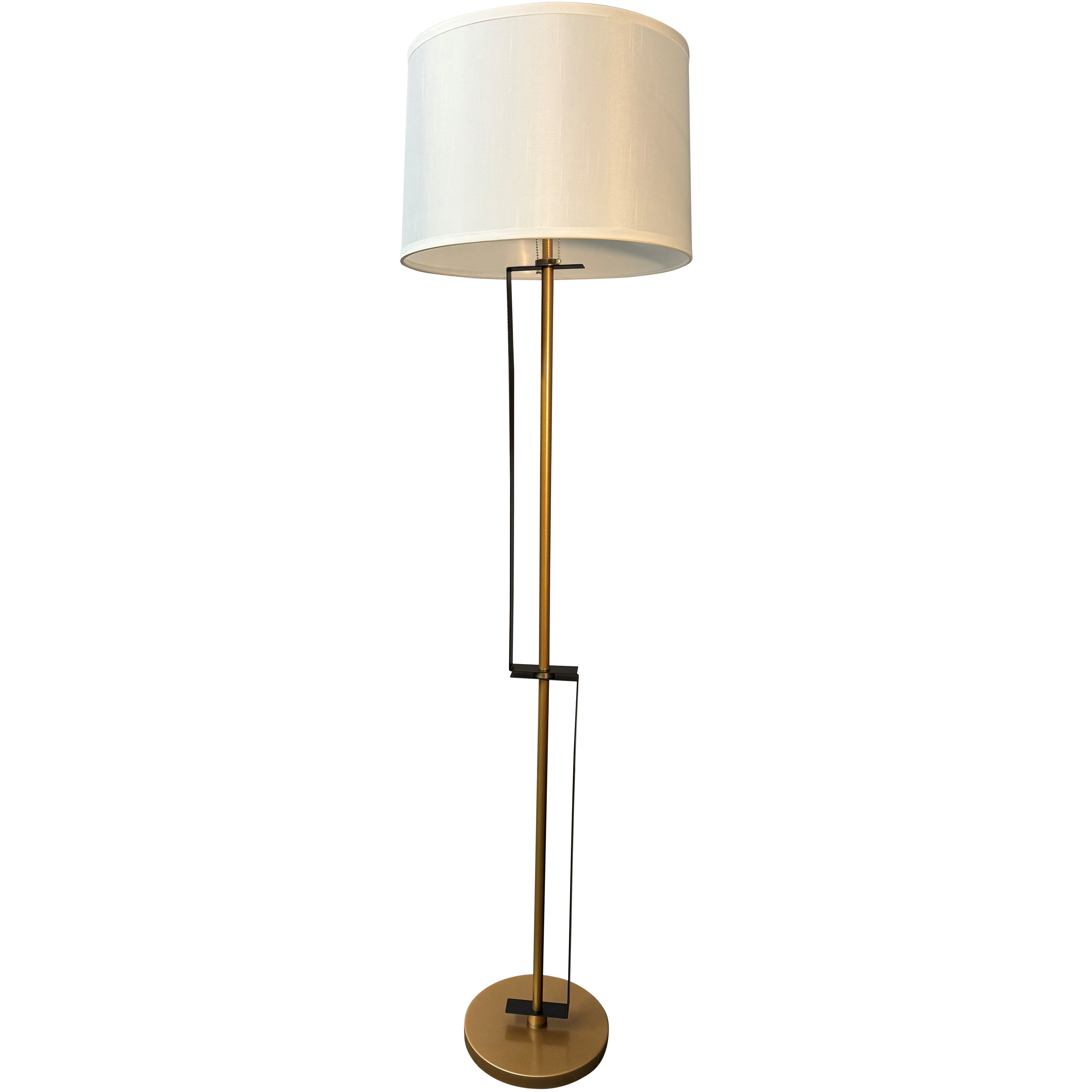 Lyndon 65 inch 100.00 watt Heritage Gold and Black Floor Lamp Portable Light