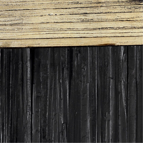 Pierra Charcoal Black and Metallic Gold Leaf Wall Accent