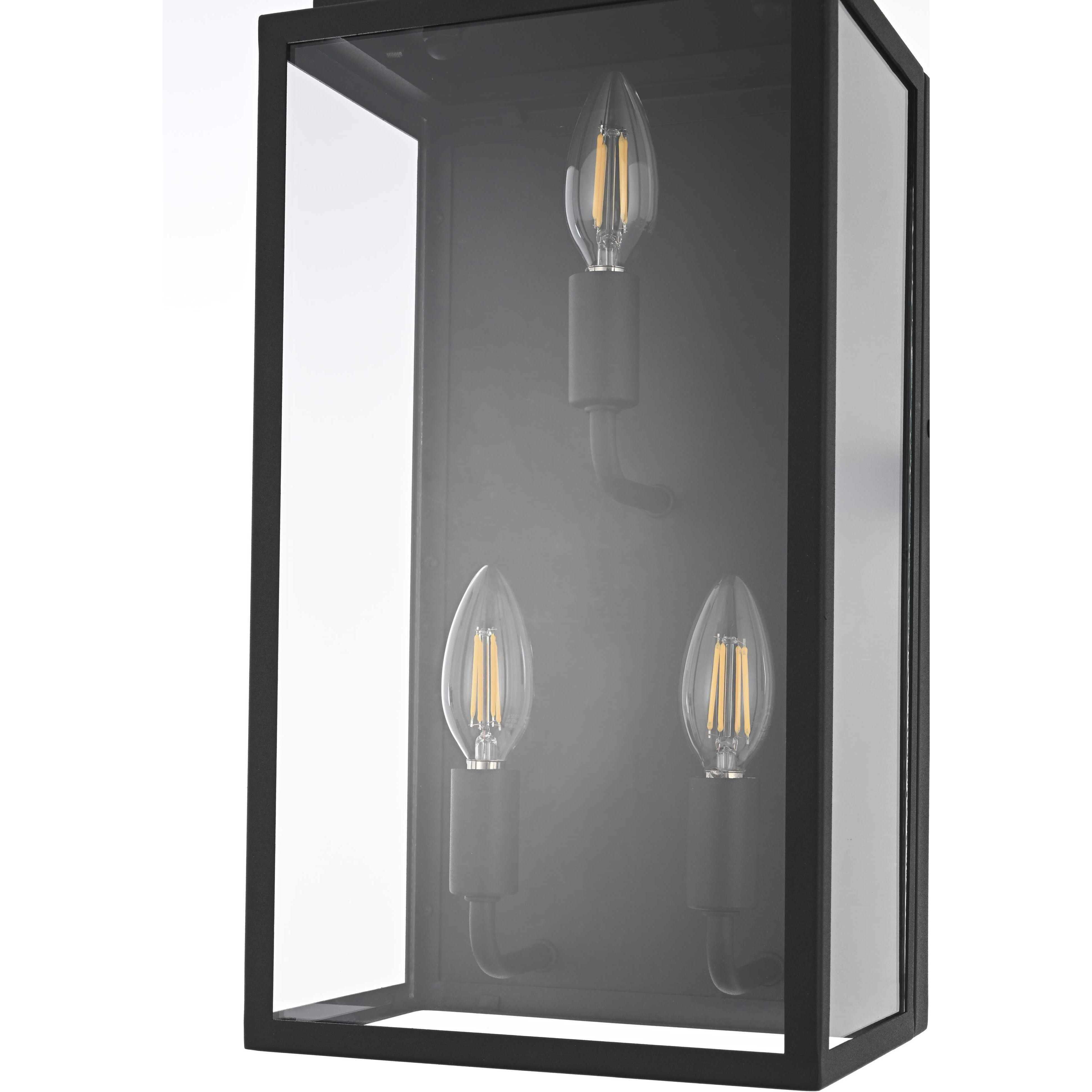 Valentin 3 Light 17 inch Black Outdoor Wall Sconce