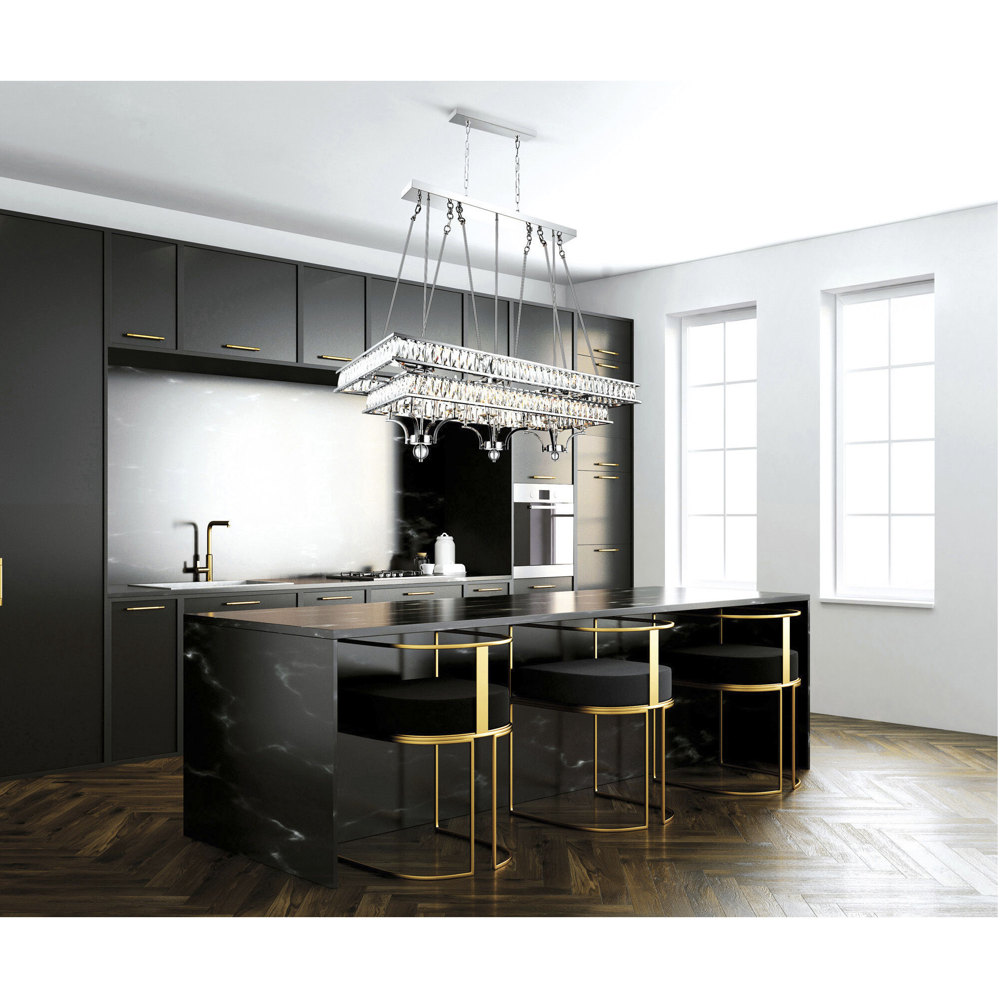 Shalia 20 Light 47 inch Chrome Island/Pool Table Light Ceiling Light