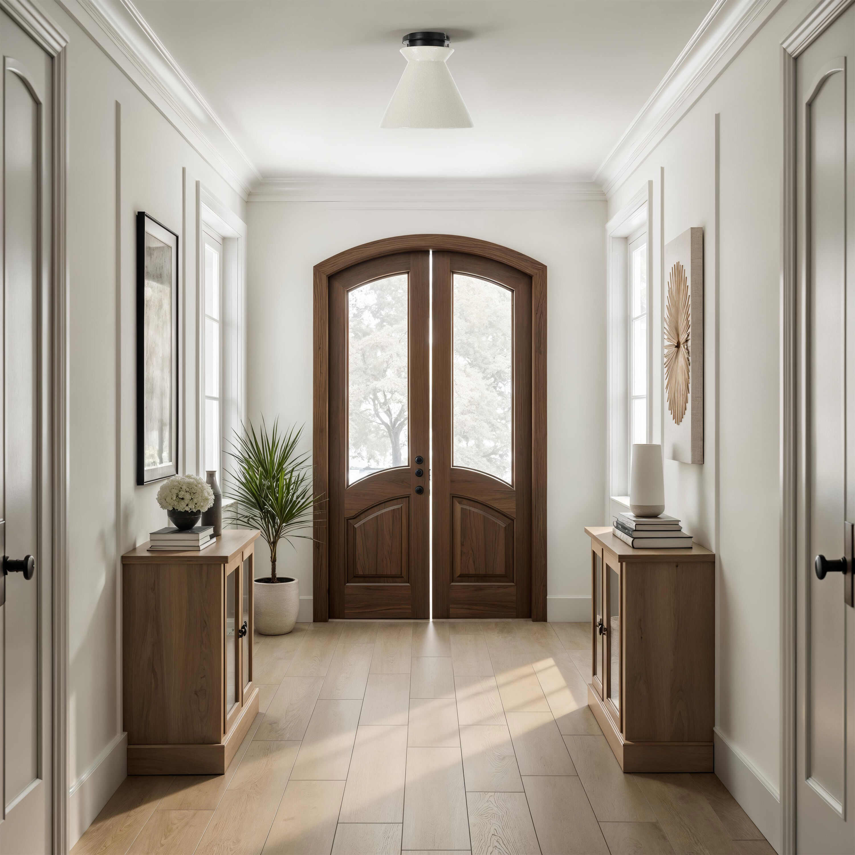 Sebastian 1 Light 12.25 inch Crackel White Flush Mount Ceiling Light