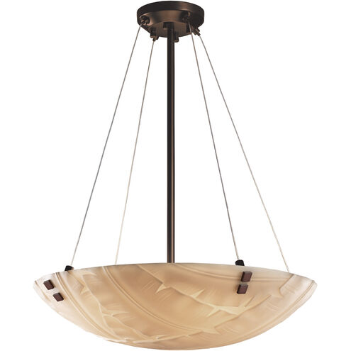 Porcelina LED 27 inch Brushed Nickel Pendant Ceiling Light in 5000 Lm LED, Pair of Cylinders, Waves, Round Bowl, Finials